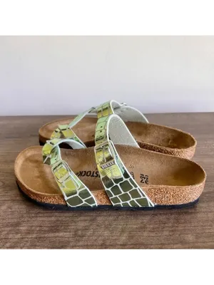 Birkenstock Mayari Gator Gleam Mineral Green Unisex Sandal Size 37 aka 6 #B1902 thumbnail 4