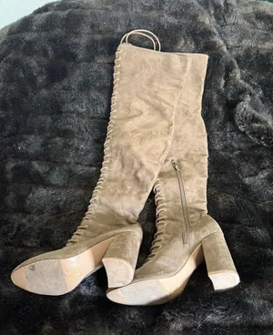 Forever 21 Knee High Lace-up Corset Zipper Boots 6.5 thigh high thumbnail 1