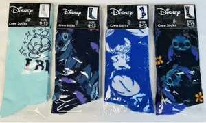 New Lilo & Stitch Crew Socks Women's Size 9-13 Colorful Novelty Fun Disney Movie thumbnail 1