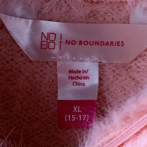 No Boundaries Pink Fuzzy Eyelash Knit Full Zip Mock Neck Sweater JuniorsXL 15-17 thumbnail 3