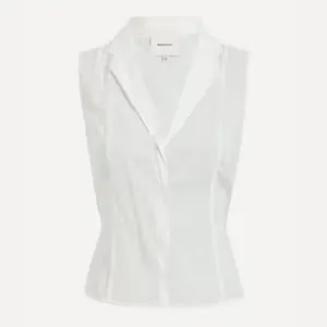 Reformation | Kady Collared Button Front Tank Top in White | Size 4 thumbnail 7
