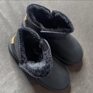 Women’s Black Mini Platform Ankle Boots Faux Fur Lined Size 7.5 (EU39) NEW thumbnail 5