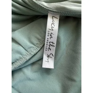 Lucy in the Sky Sage Green Halter Mini Dress with Built-In Shorts S thumbnail 6