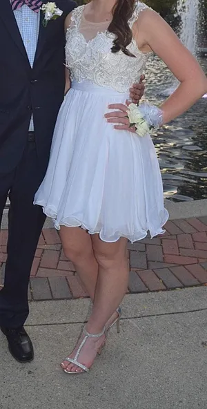 PromGirl Formal Homecoming Dress White thumbnail 6
