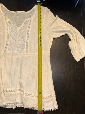 entro Cream Embroidered Peasant Tunic Top thumbnail 6