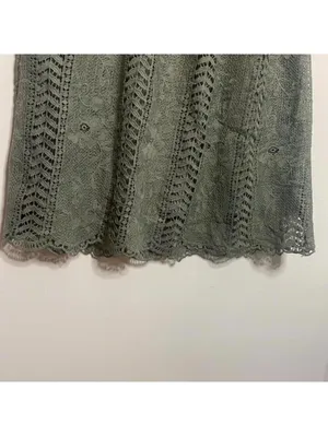 Tea n rose green lace crochet short sleeve midi dress prairie boho modest thumbnail 4