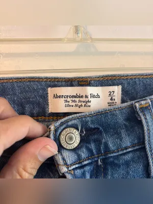 Abercrombie & Fitch The '90s Straight Ultra High Rise Jeans Size 27 Distressed thumbnail 3
