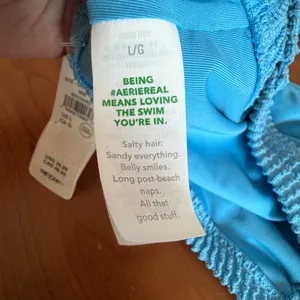 Aerie‎ Real Good Blue Seersucker Shimmer Triangle Bikini Top Large NWT 0753-5310 thumbnail 7