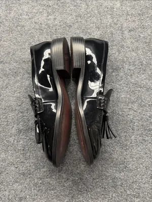 Franco Sarto Lucia Black Patent Tassel Loafers thumbnail 4