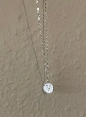 Letter V Necklace Silver thumbnail 2