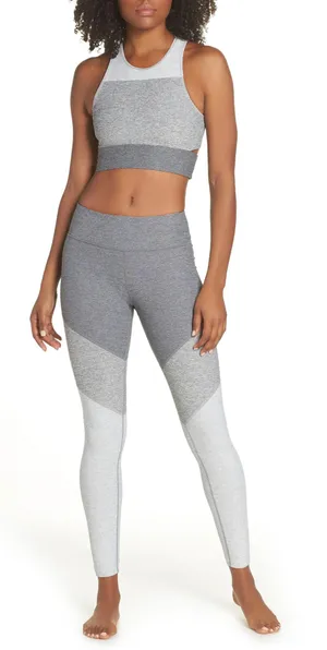 Outdoor Voices Tri-Tone Slashback Crop Top - Heathered Grey - XS thumbnail 6
