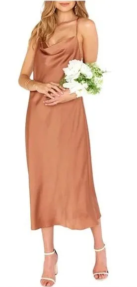 Show Me Your Mumu Verona Cowl Midi Dress Large thumbnail 1