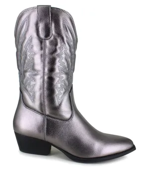 Portland Boot Company Womens Boots Size 8WC Gunmetal Metallic Olympia Western thumbnail 1