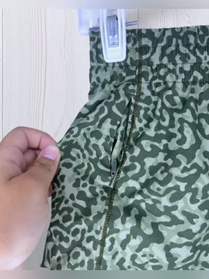 ATHLETA Sage Green Leopard Print Running Shorts | Dolphin Hem Lined thumbnail 5
