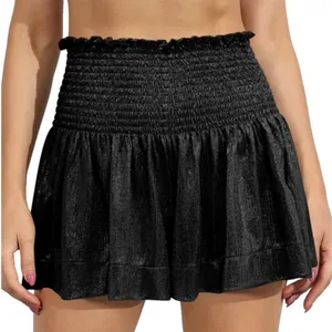 Queen of Sparkles Black Shiny Swing Shorts Size Small S * thumbnail 1