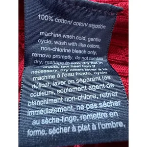 Tommy Hilfiger Cable Knit V-Neck Cotton Sweater Red Large TJROSK305C thumbnail 6