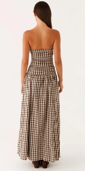 Peppermayo Carmel Maxi Dress - Brown Gingham thumbnail 3