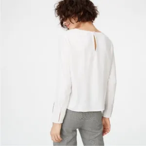 Club Monaco‎ White Brixxtun faux wrap keyhole Blouse size small thumbnail 5
