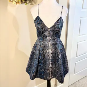 LOVERS + FRIENDS Young Love Fit & Flare Mini Dress in Night Python~Small 🧡 thumbnail 11