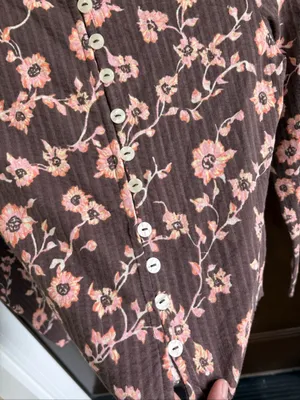 Like New Free People Tilly Brown Floral Crop Top Size XS Retail $78.00 thumbnail 5