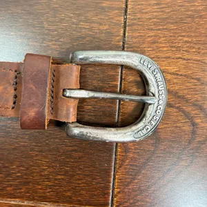 Levi Strauss & Co Brown Braided Genuine Leather Belt 34 85 Silver Buckle 3560 thumbnail 9