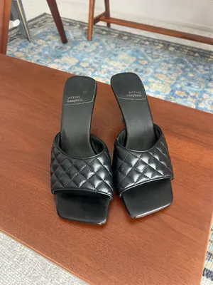 Jeffrey Campbell Mr. Big quilted slip on leather mule heels 10 thumbnail 2