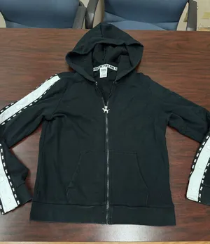 PINK Victoria’s Secret Black and White Jacket with Button Sleeves Size Large thumbnail 1