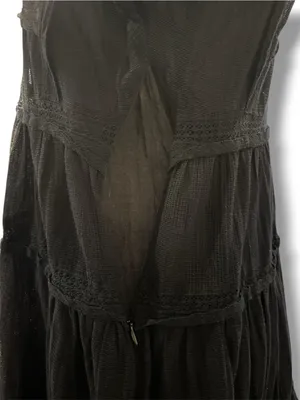 Free People Black Mesh Lace Tiered Mini Dress S thumbnail 5