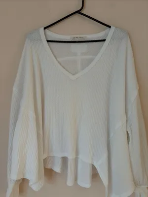 Free People Coraline white thermal long sleeve top thumbnail 2