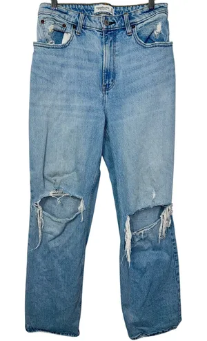Abercrombie & Fitch Curve Love 90s Relaxed High Rise Blue Denim Jeans Size 29 8 thumbnail 1
