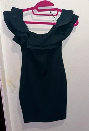 Mind‎ Code Women Off the Shoulder Green Ruffled Mini Dress Size S thumbnail 1