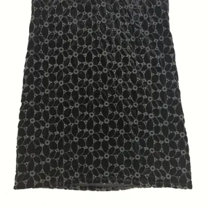 Free People Velvet Mini Dress Black‎ Floral Beaded Sleeves Size 6 Eyelet Flapper thumbnail 4