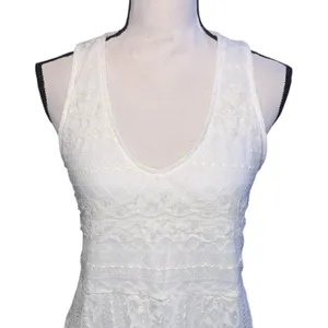 Jody California White Lace Sleeveless Dress V-neck Western Cowgirl Boho thumbnail 2