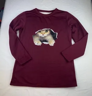 Cat sweater Red Size L thumbnail 1