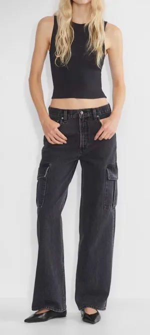 Aritzia Denim Forum The 90s Edie Lo-Rise Cargo Denim Jeans‎ Size 30 114344 thumbnail 1