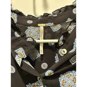FREE PEOPLE Medallion Print Turn Turn Relaxed Fit Long Sleeve Mini Dress Medium thumbnail 4