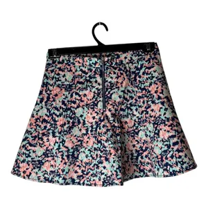 Club‎ Monaco Skirt Women 4 Pink Blue Floral A Line Skater Mini Boho Cottagecore thumbnail 3
