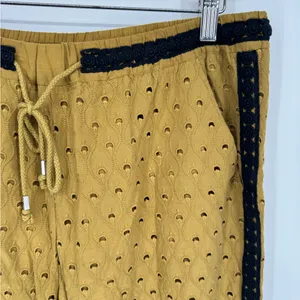 Anthropologie Eyelet‎ Crop Jogger Drawstring Waist Pants Size M thumbnail 4