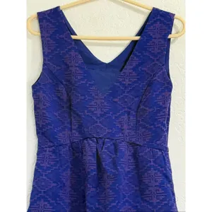 Maeve for Anthropologie Avery Aztec Brocade Dress Blue Size 4 thumbnail 2