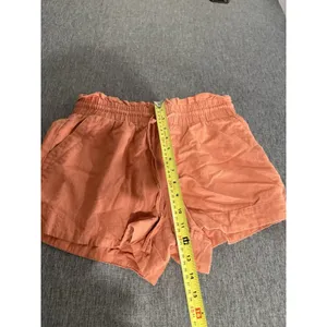 women's A New Day Orange linen blend shorts size small 3" inseam elastic waist thumbnail 4