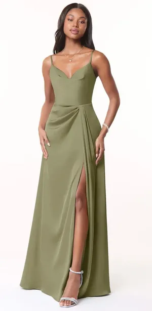 Azazie Bridesmaid Dress Pistachio thumbnail 1