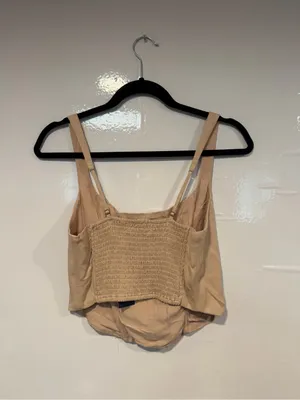 NWT Abercrombie and Fitch Neutral Beige Square‎ Neck Bustier Cami Top thumbnail 3