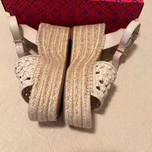 Tory Burch Women's Cream Espadrille Wedge Sandals thumbnail 7