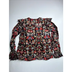 Ann Taylor Loft XXSP Top Floral‎ Print Stretch Long Sleeves Blouse Soft Crew thumbnail 5
