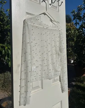 Mesh Pearl Top White Size L thumbnail 4