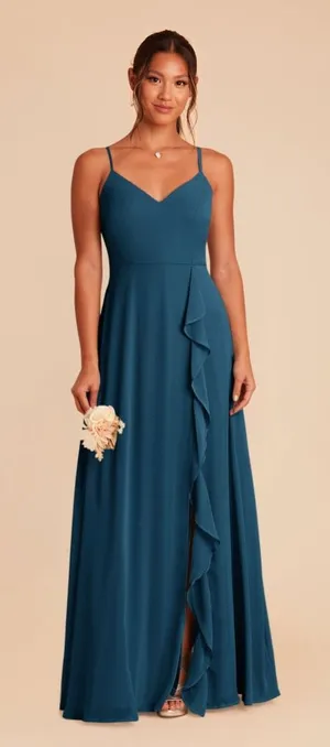 Birdy Grey Theresa Chiffon Dark Teal Dress thumbnail 1