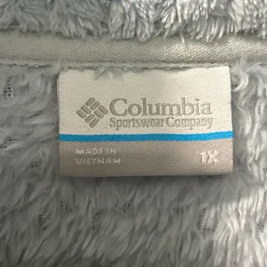 Columbia Women’s Plus Size Fire Side II Sherpa Full Zip Size 1X Light Blue EUC thumbnail 5