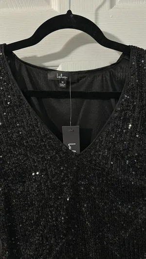 Lulus Black Sequin Bodysuit thumbnail 3