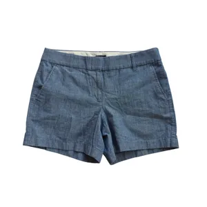 J. Crew Womens 5 Inch Classic Chambray Shorts‎ Blue Cotton AY431 Size 6 thumbnail 3