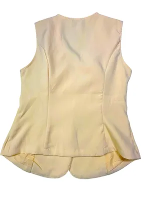 Milk & Honey Women’s Yellow Tailored Vest Size Small V-Neck NWOT Career Chic thumbnail 3